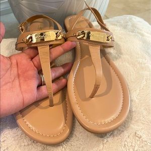 Coach sandals, color Tan size 9.5 B. Worn once!